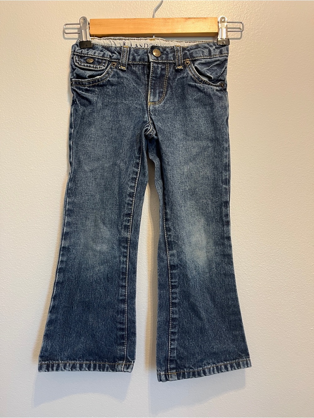 Classic Kids Dark Blue Bootcut Flare Leg Jeans Lands End Size 5